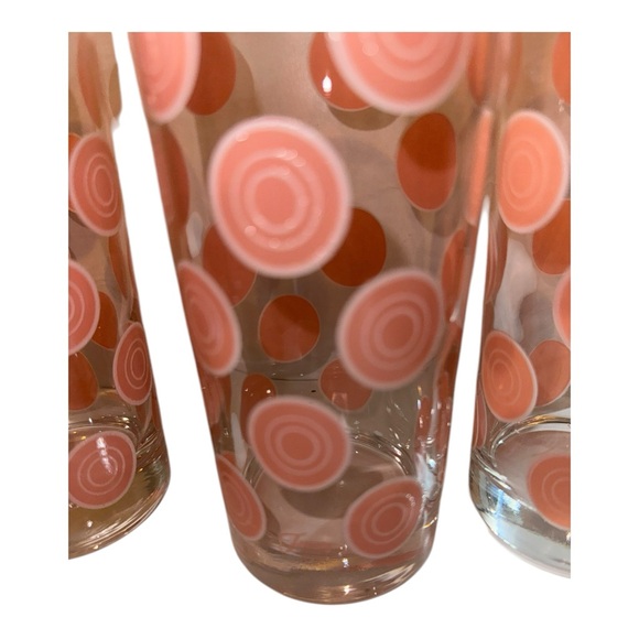Homer Laughlin Fiesta Dots Circle Tumblers Set of 6 Peach /pink Dots Retired 6” - Picture 8 of 14